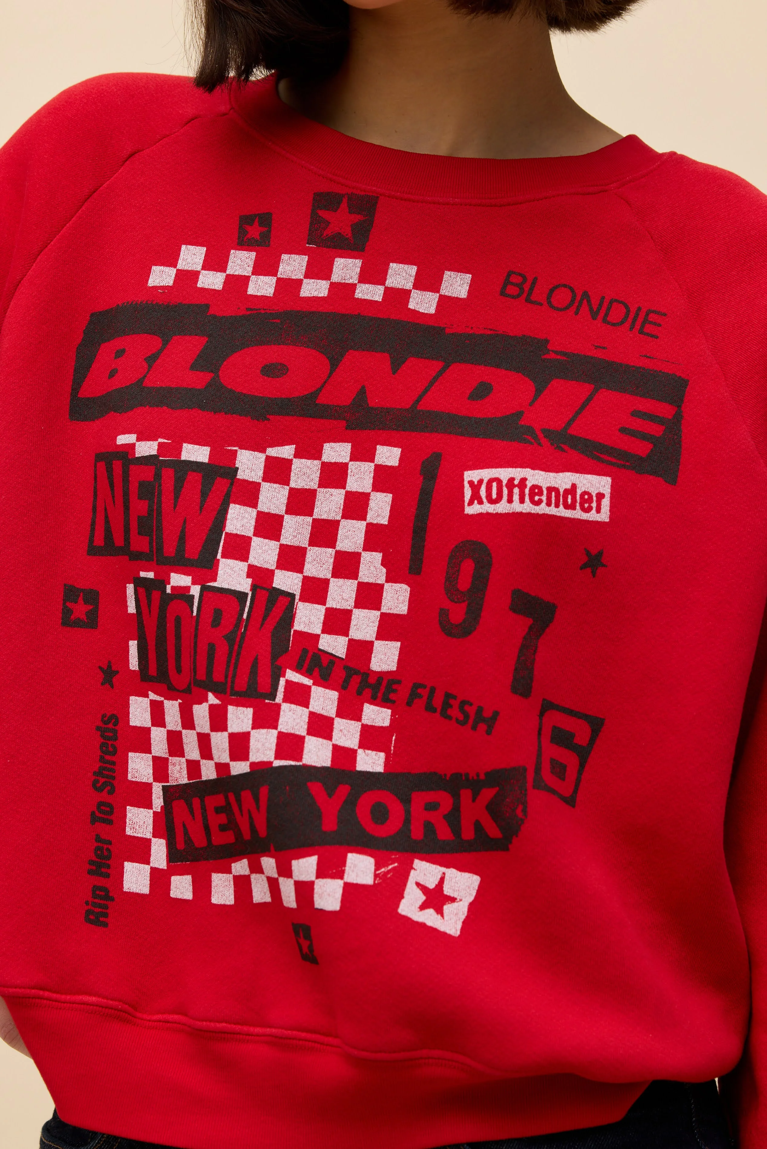 Blondie Self-Titled Shrunken Raglan Sweatshirt - Image 3