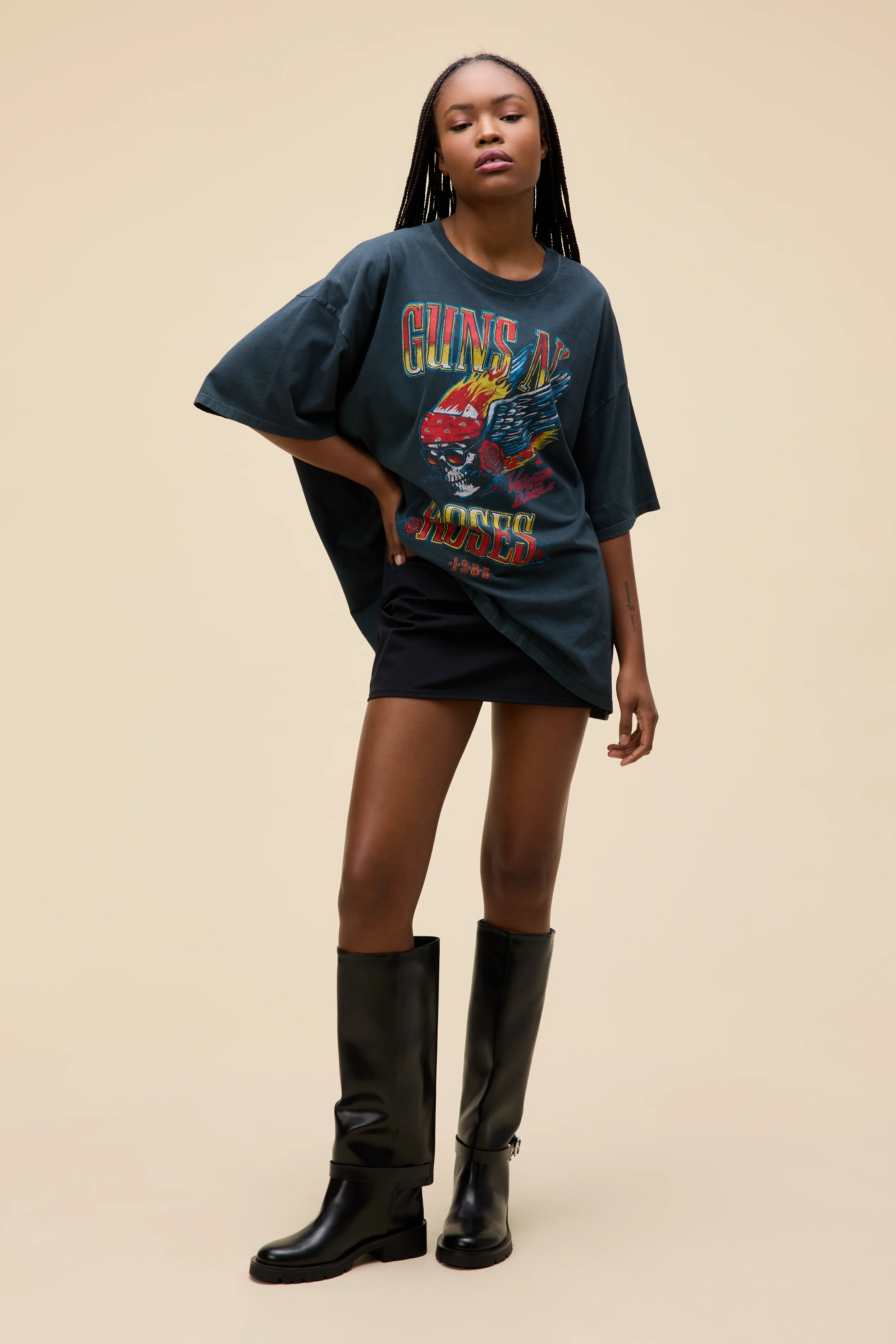 Guns N' Roses Flaming Skull OS Tee - Image 3