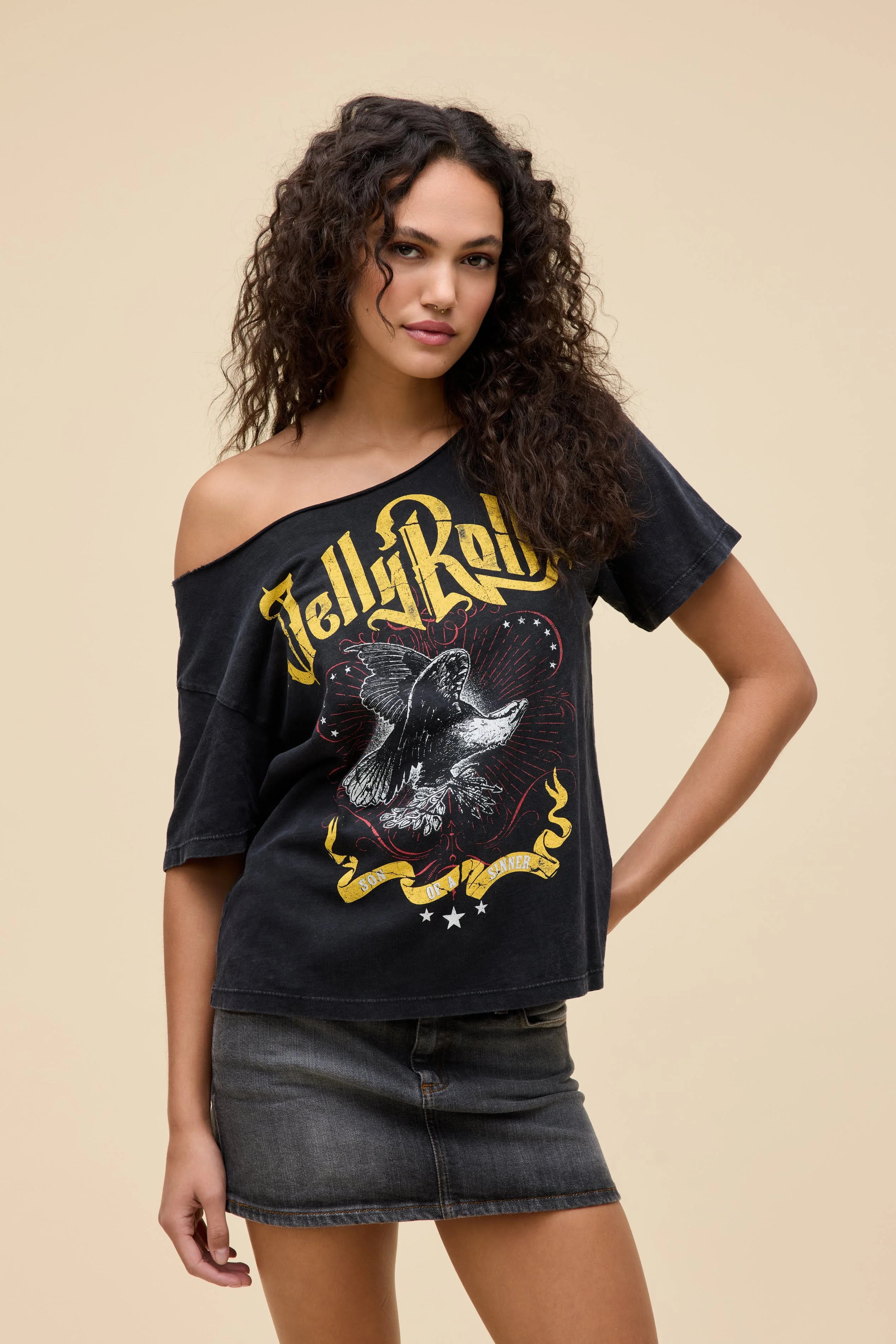 Jelly Roll Son of a Sinner Off-The-Shoulder Tee - Image 3