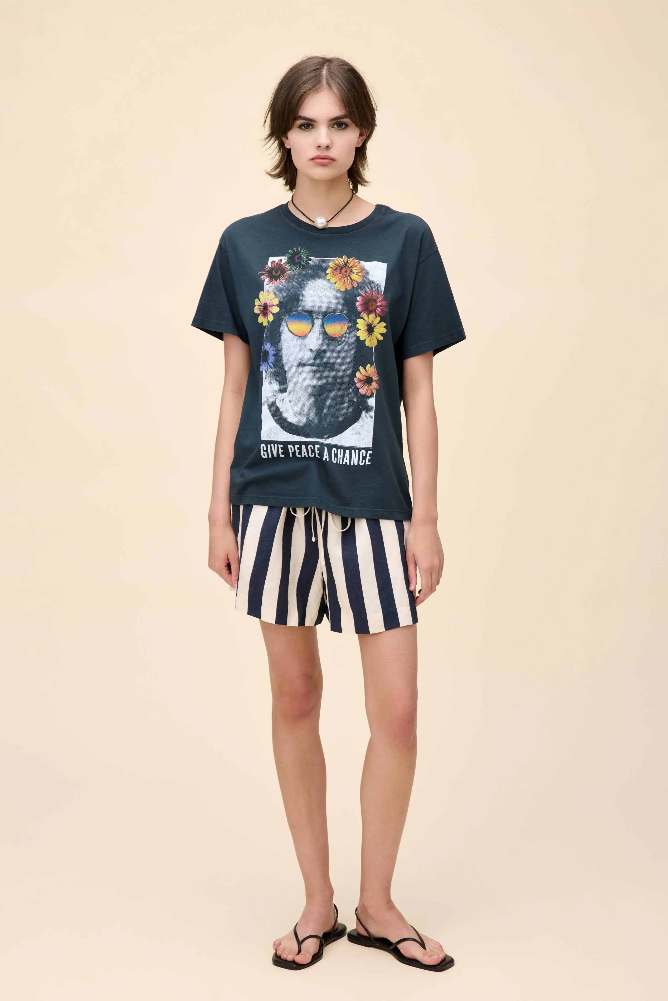 John Lennon Give Peace a Chance Boyfriend Tee - Image 3