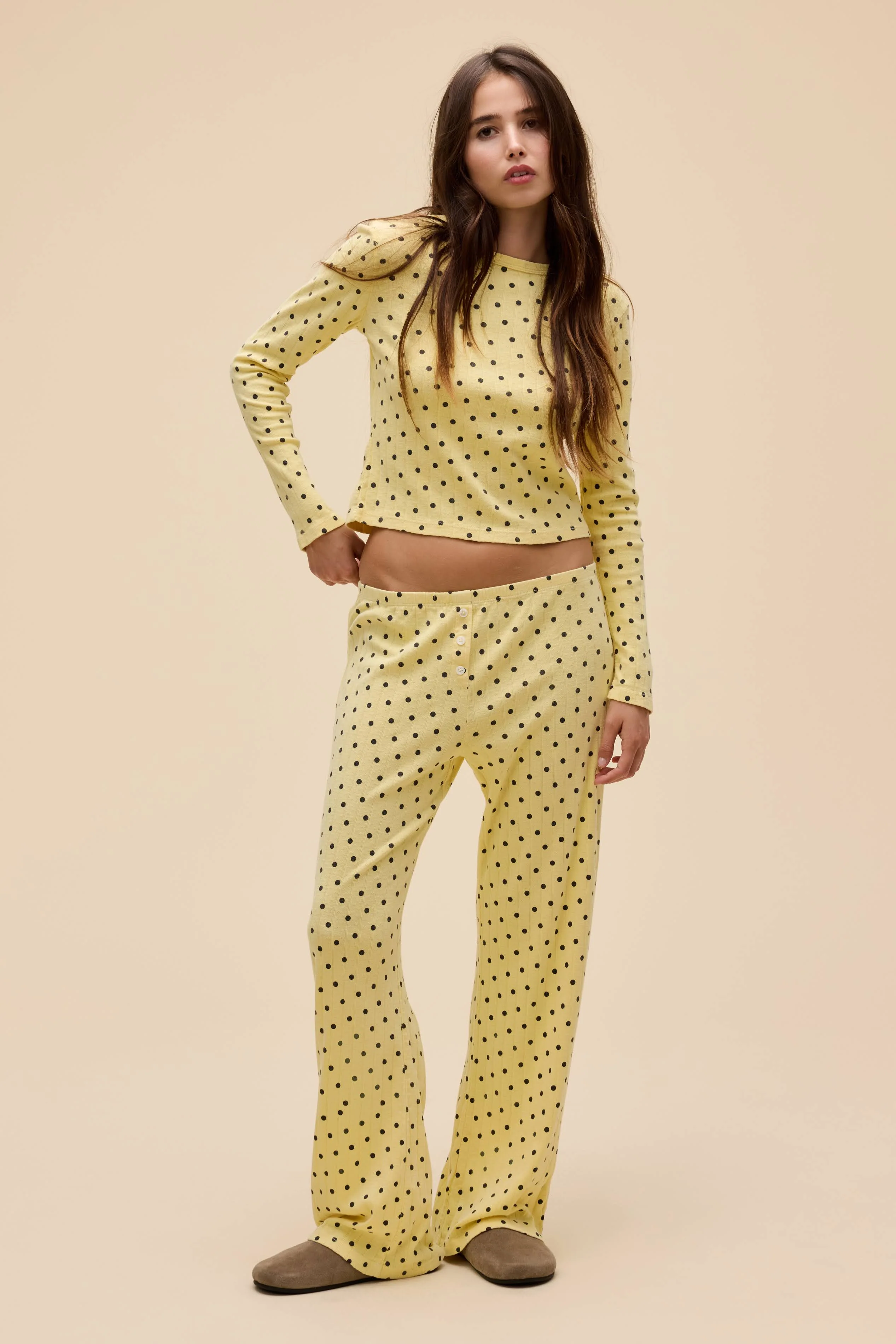 Polka Dot Pointelle Long Sleeve - Image 4