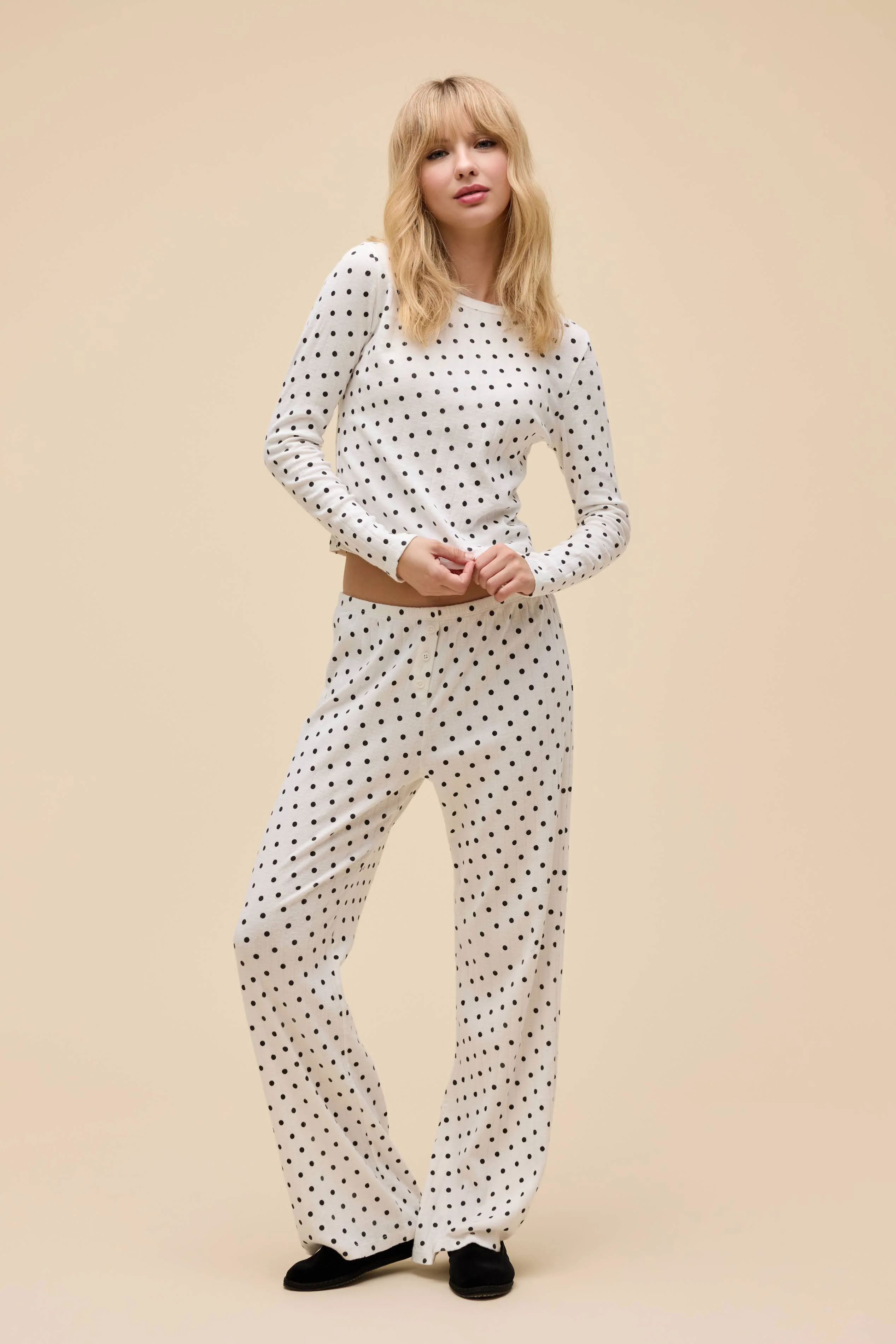 Polka Dot Pointelle Long Sleeve - Image 4