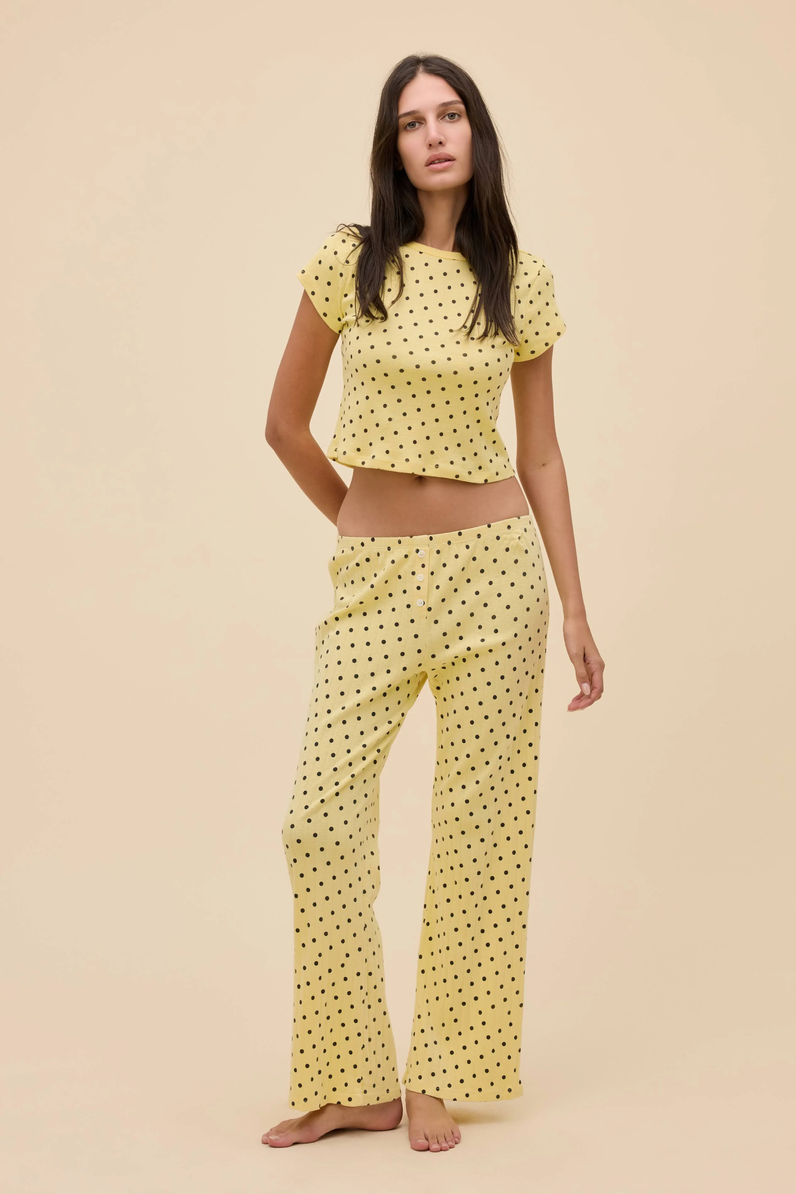 Polka Dot Pointelle Tee - Image 3