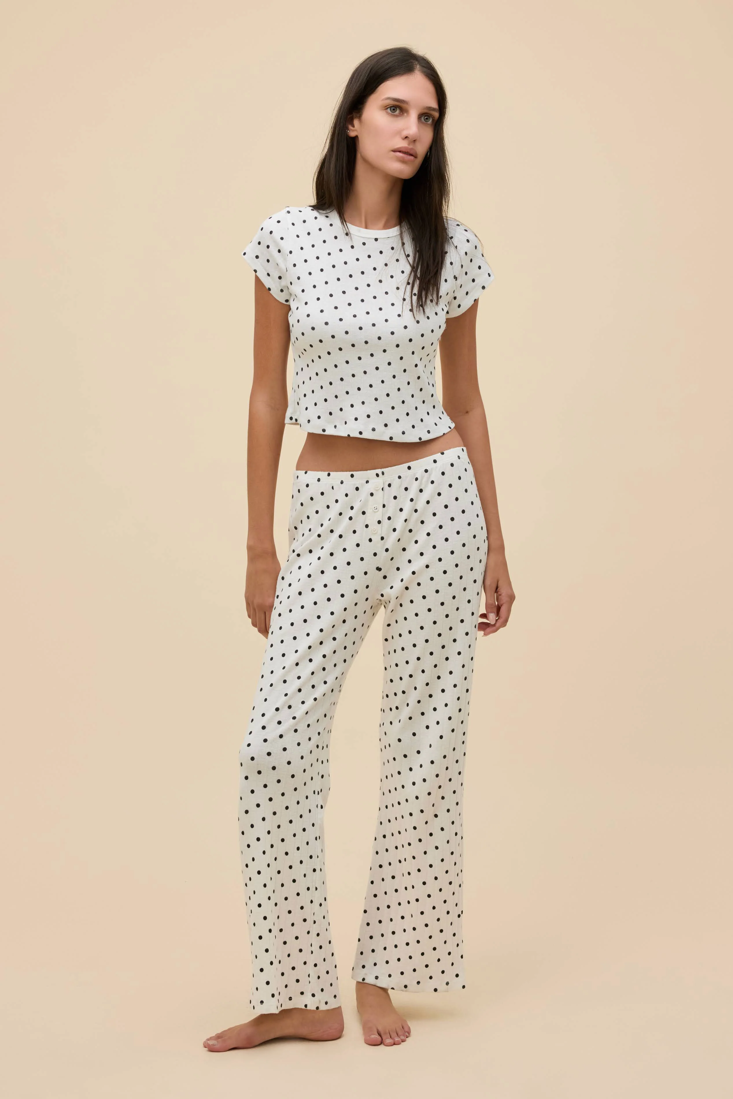 Polka Dot Pointelle Tee - Image 4