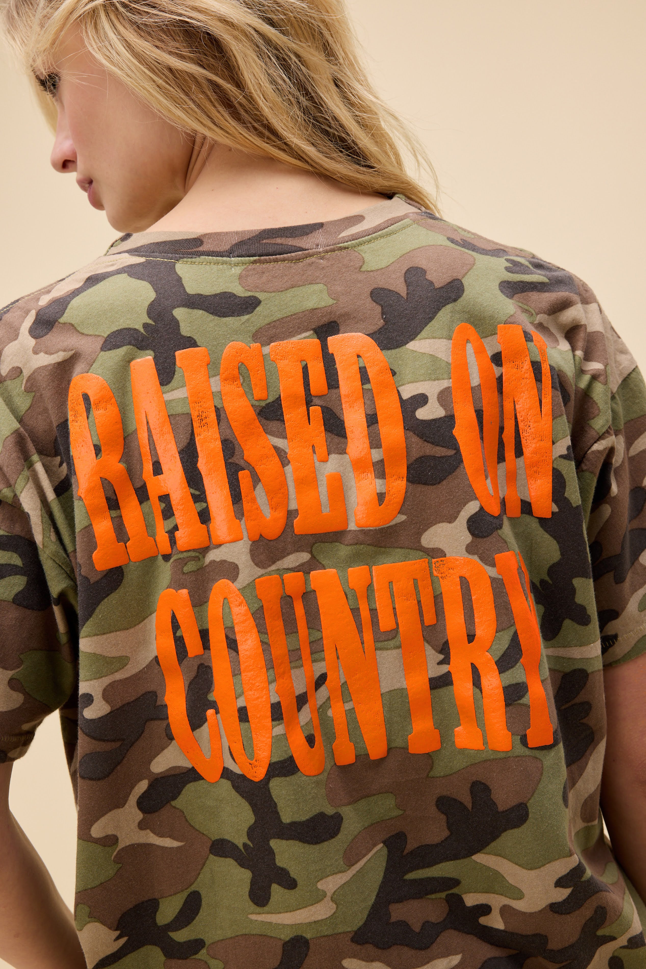 Raised On Country Camo Merch Tee - Image 6