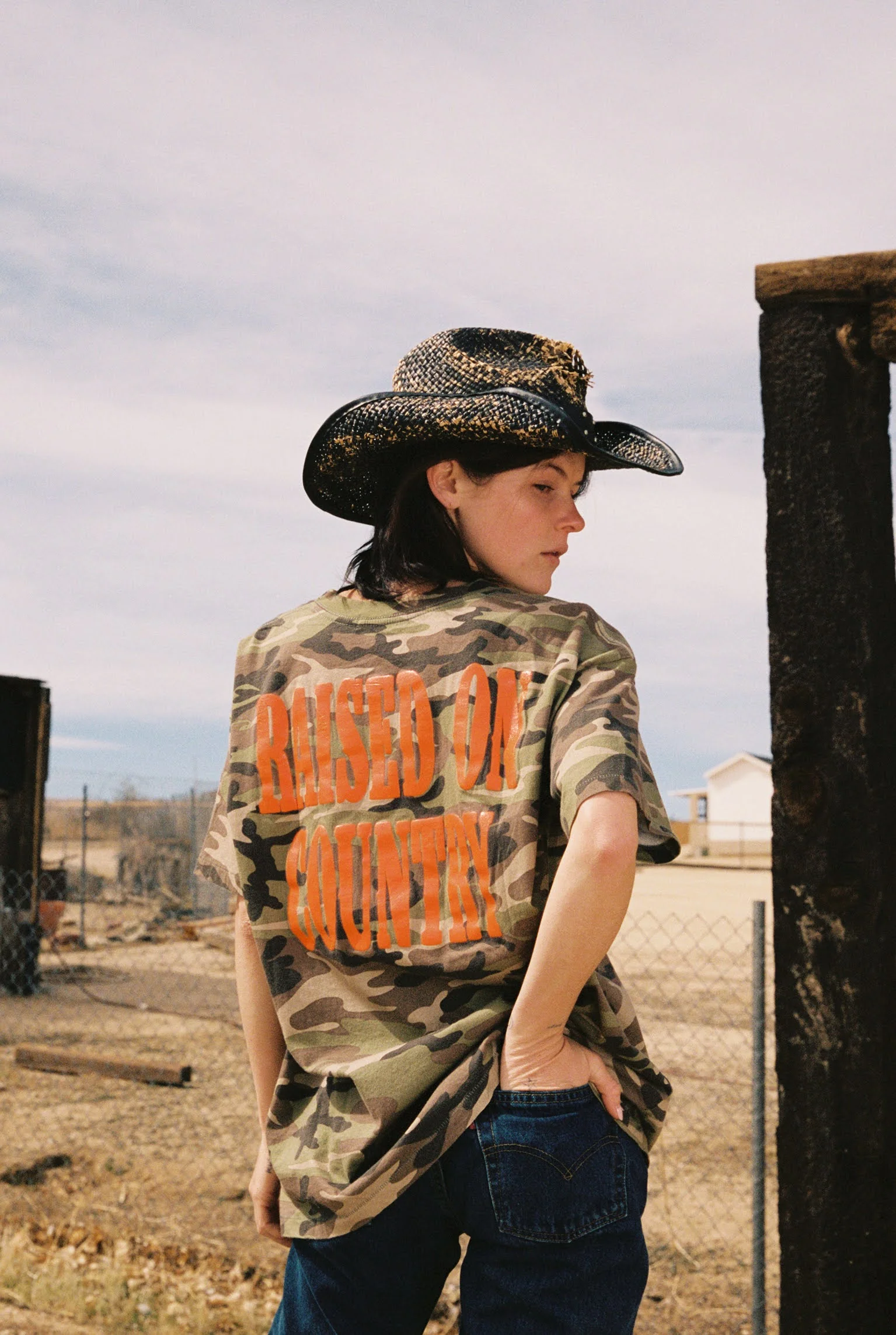 Raised On Country Camo Merch Tee - Image 7