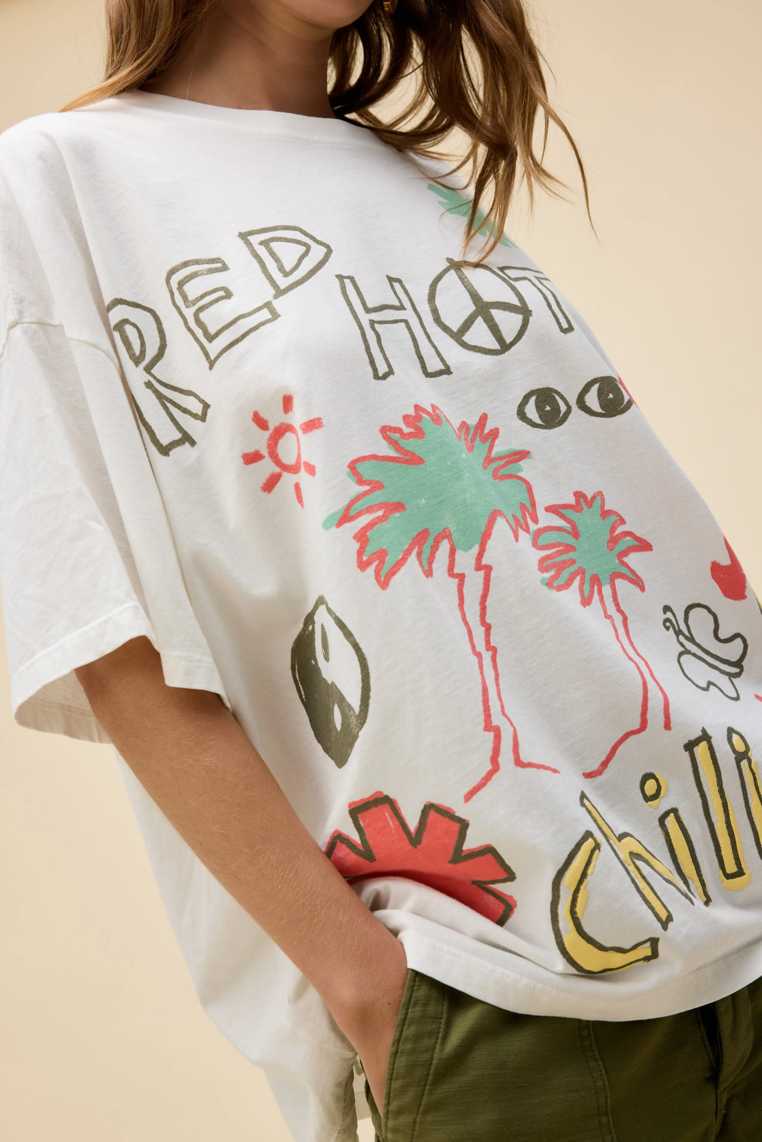Red Hot Chili Peppers Doodles OS Tee - Image 4