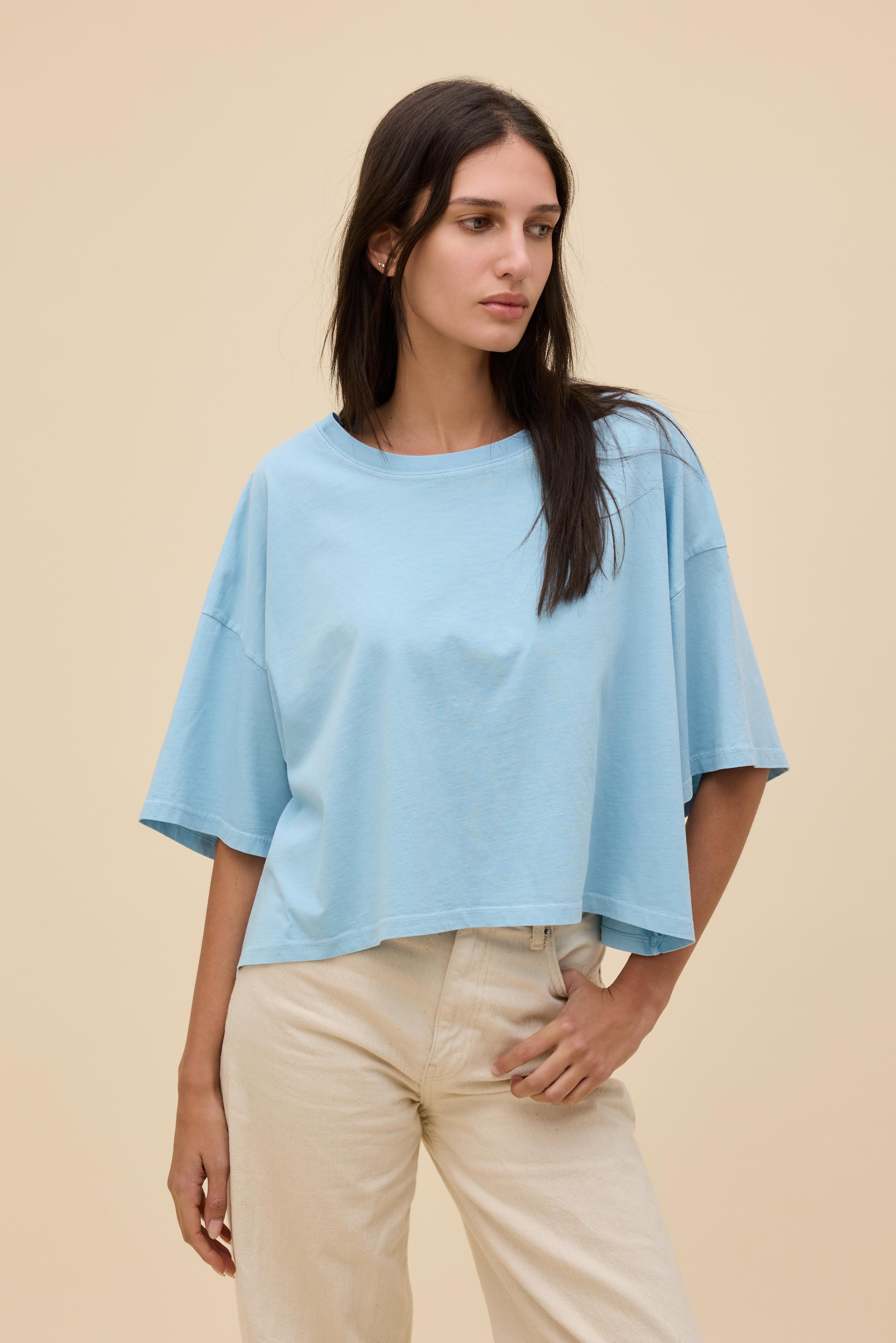 SOLID CROPPED OS TEE - Image 11