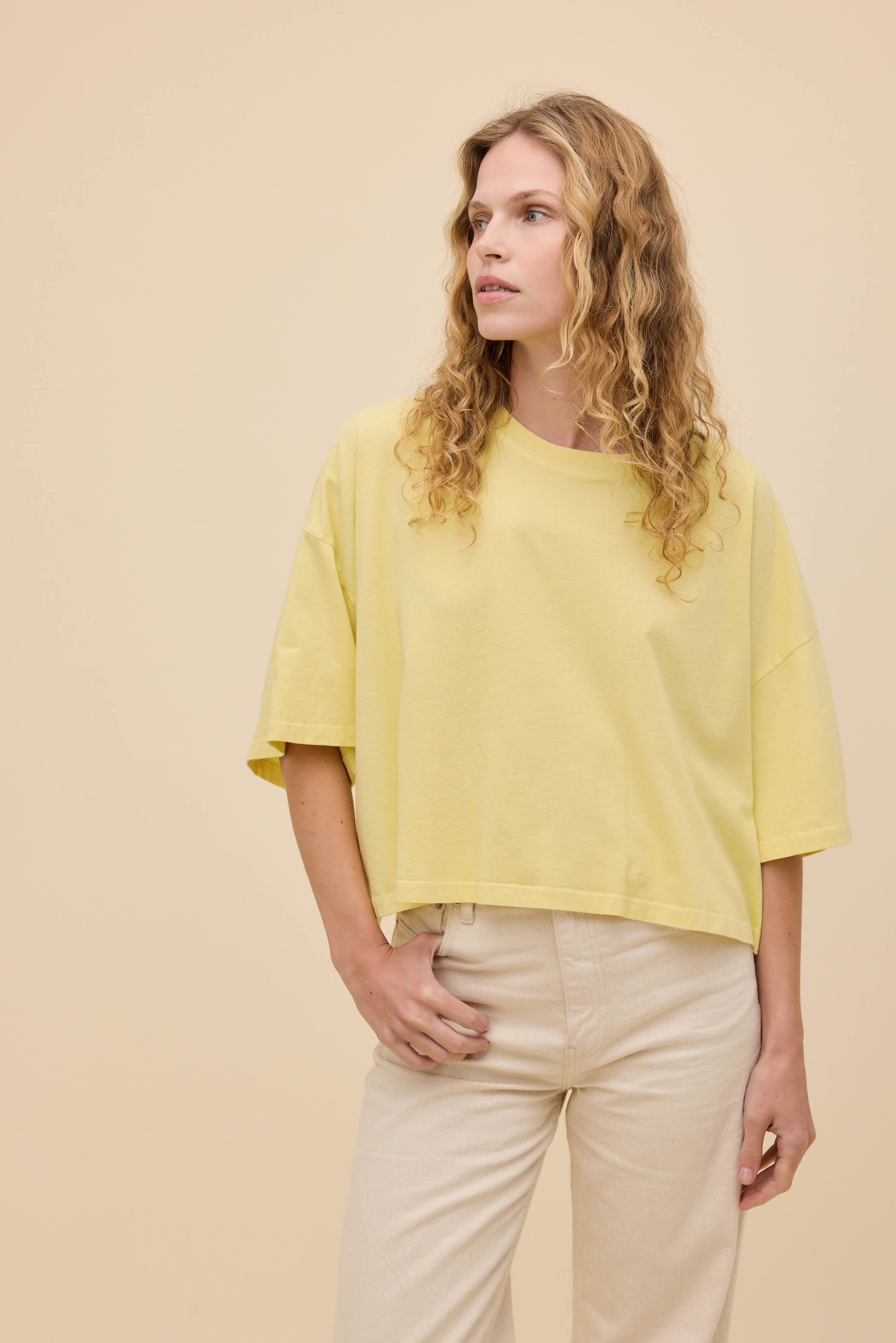SOLID CROPPED OS TEE - Image 17