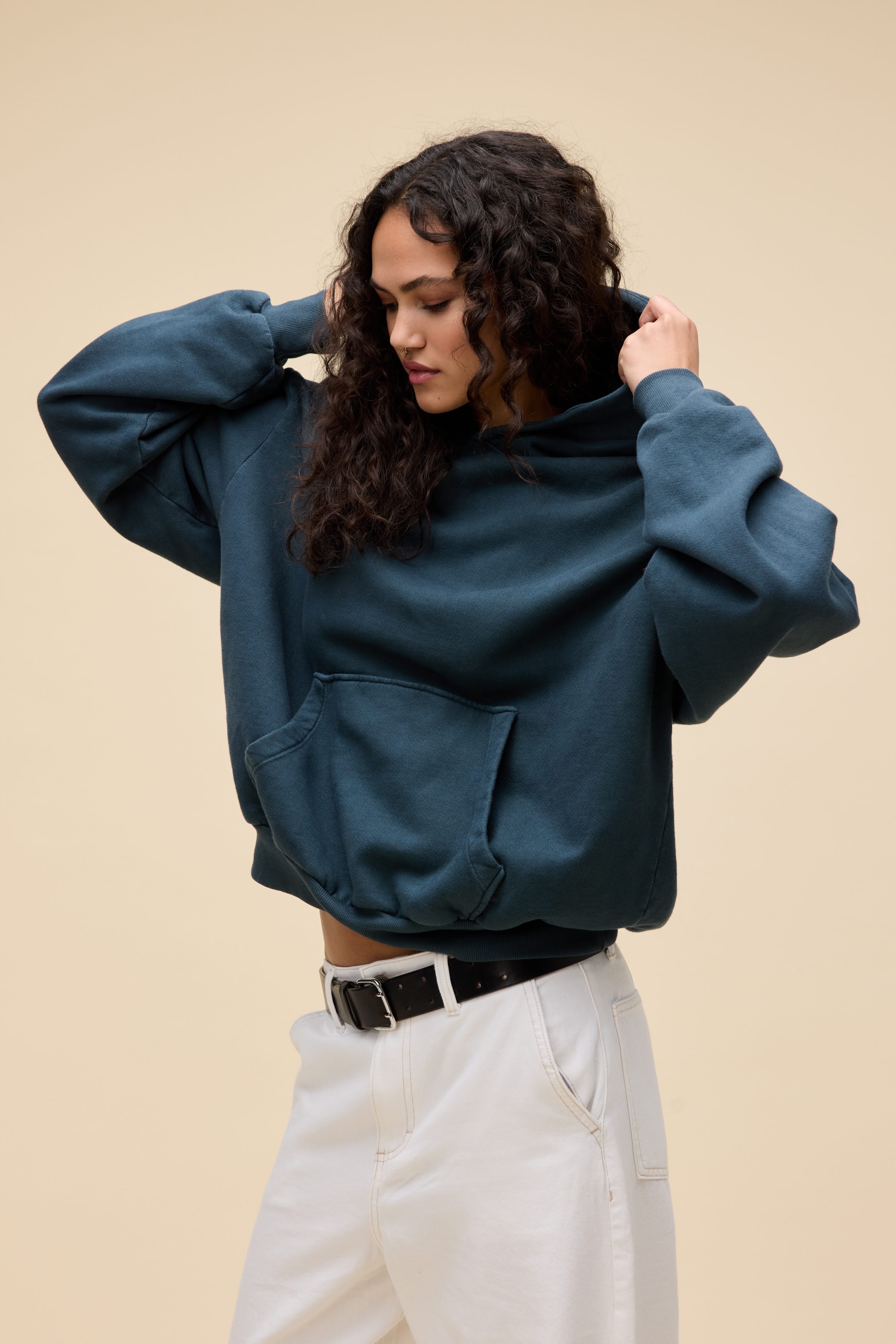 Solid Oversized Hoodie - Image 3