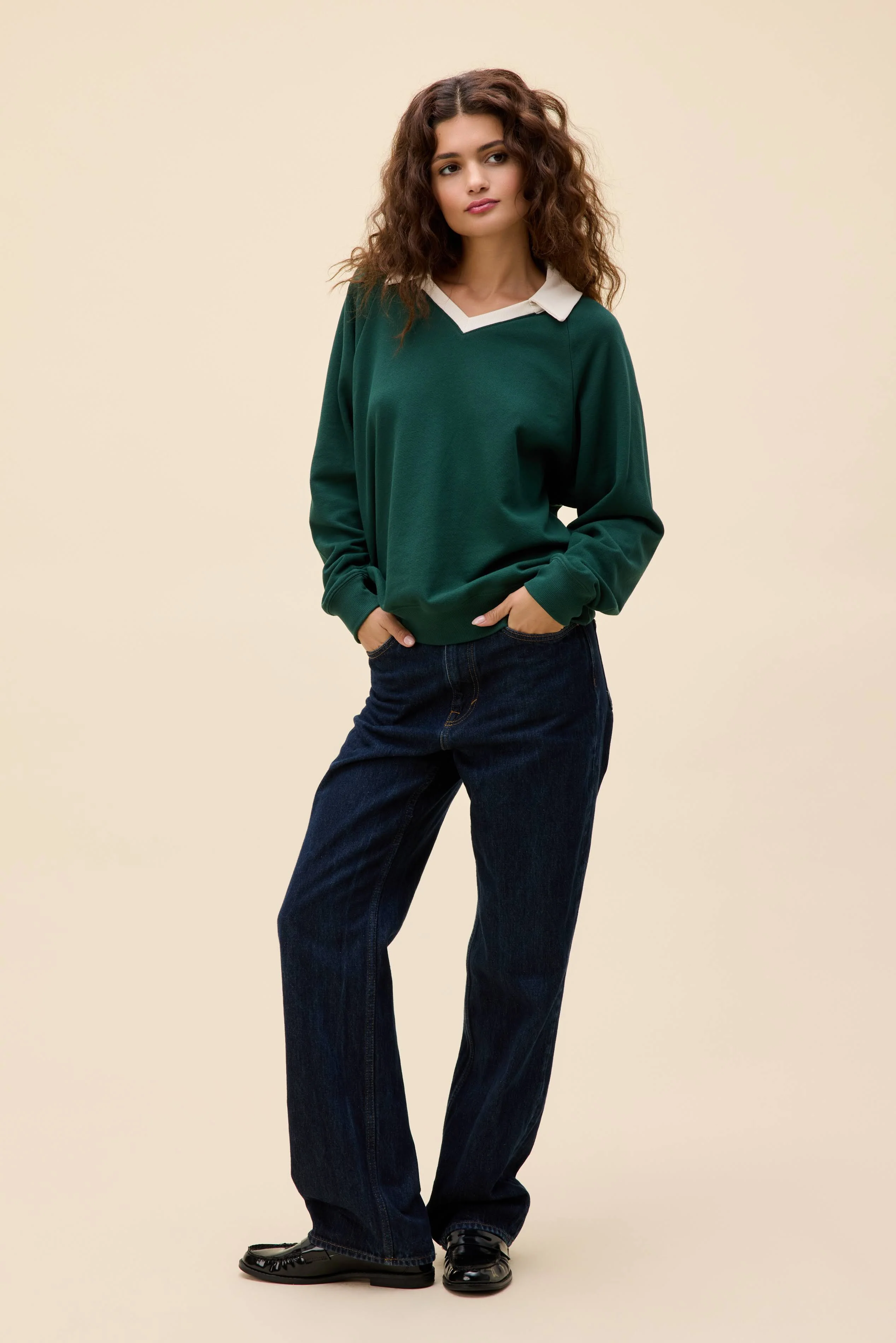 Solid Polo Sweatshirt - Image 3