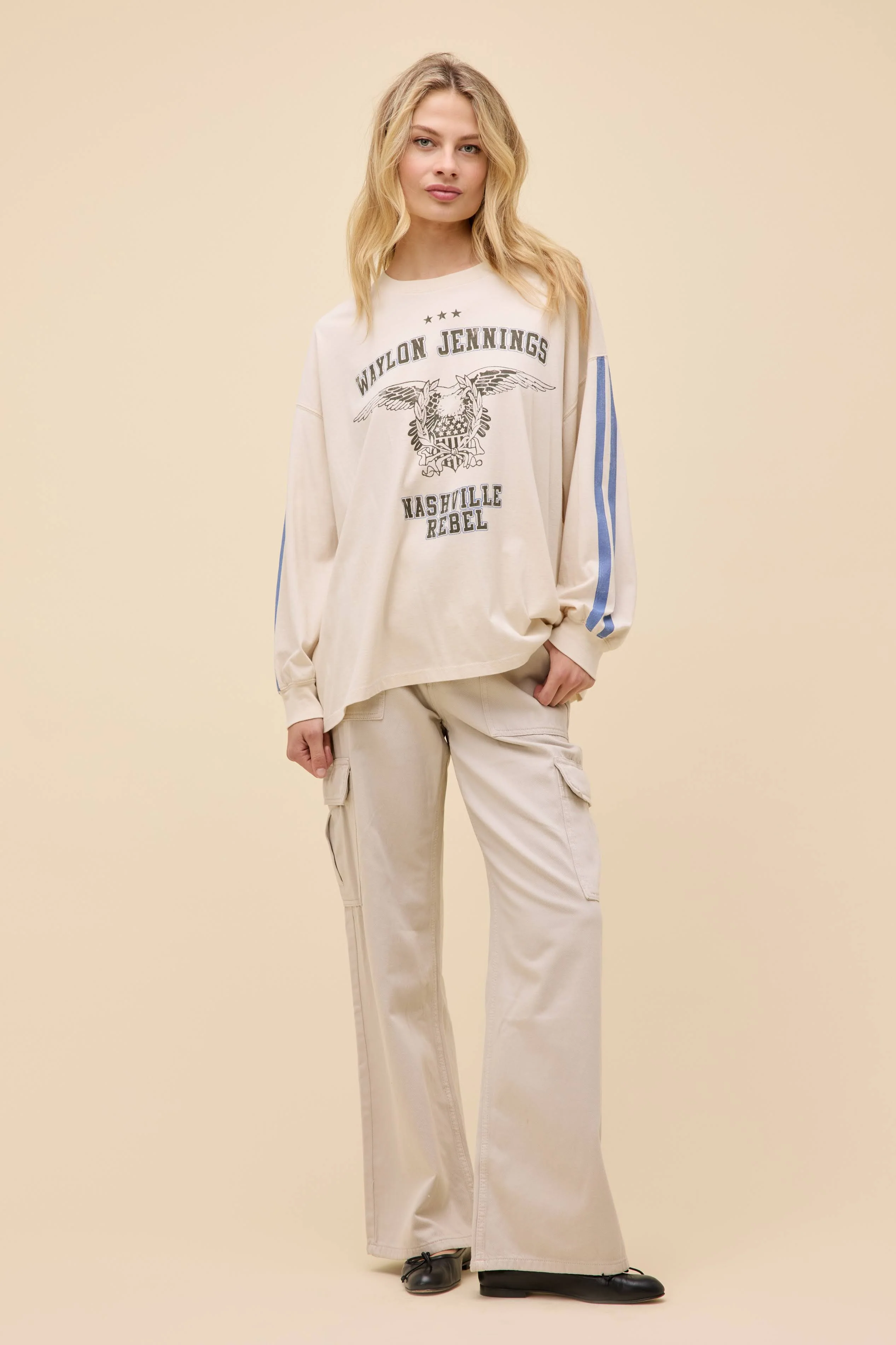 Waylon Jennings Nashville Rebel OS Long Sleeve - Image 3