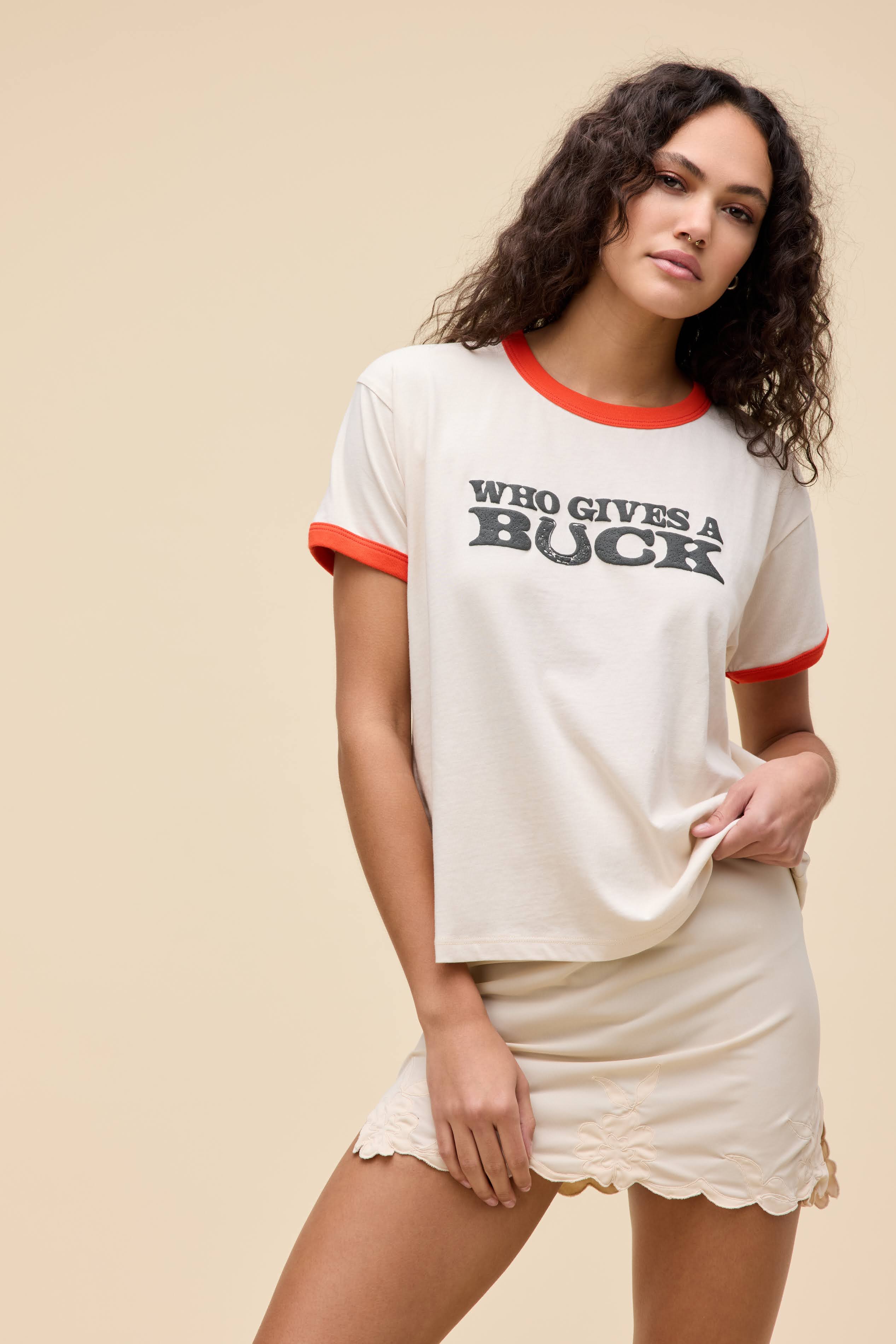 Who Gives A Buck Vintage Ringer Tee - Image 3