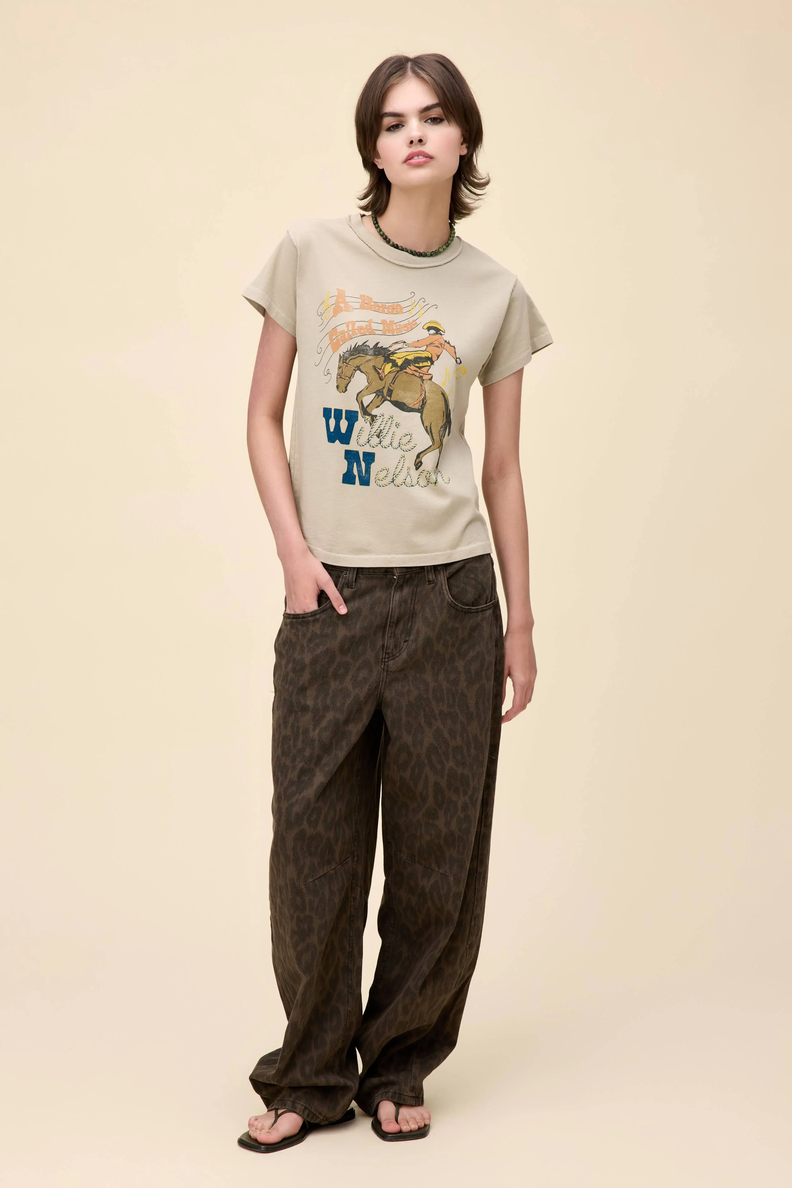 Willie Nelson Horse Called Music Reverse GF Tee - Image 3