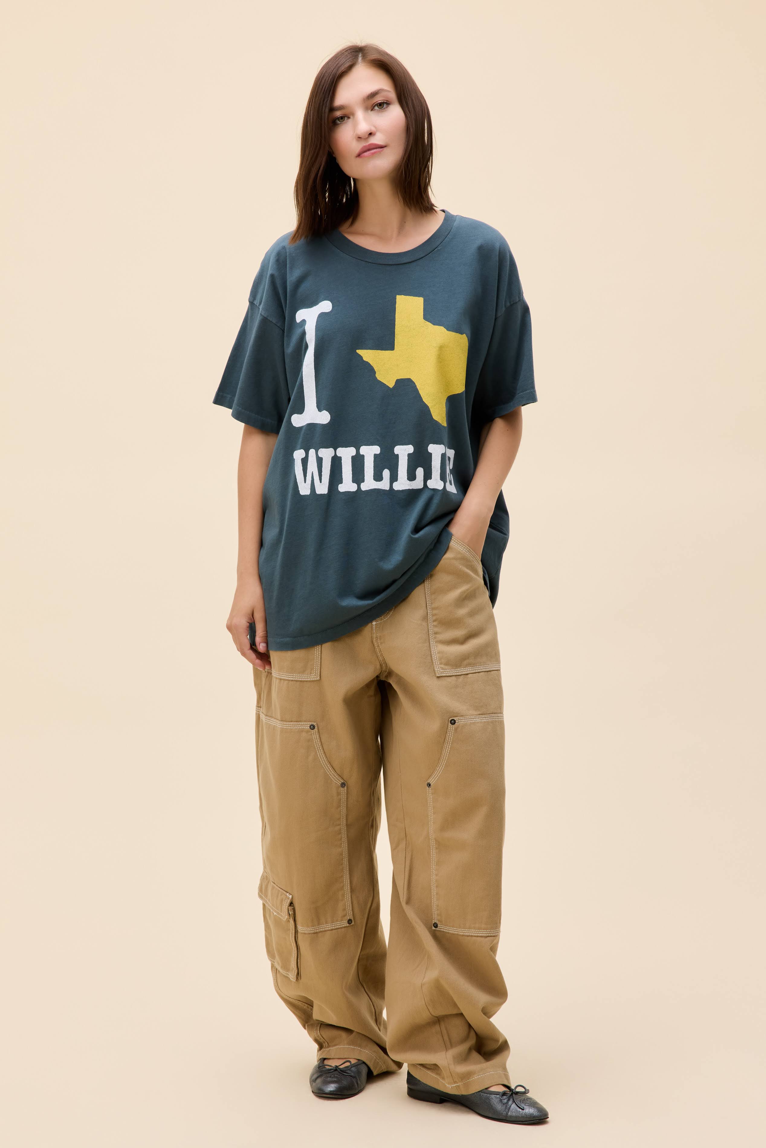 Willie Nelson I Heart Willie Merch Tee - Image 3